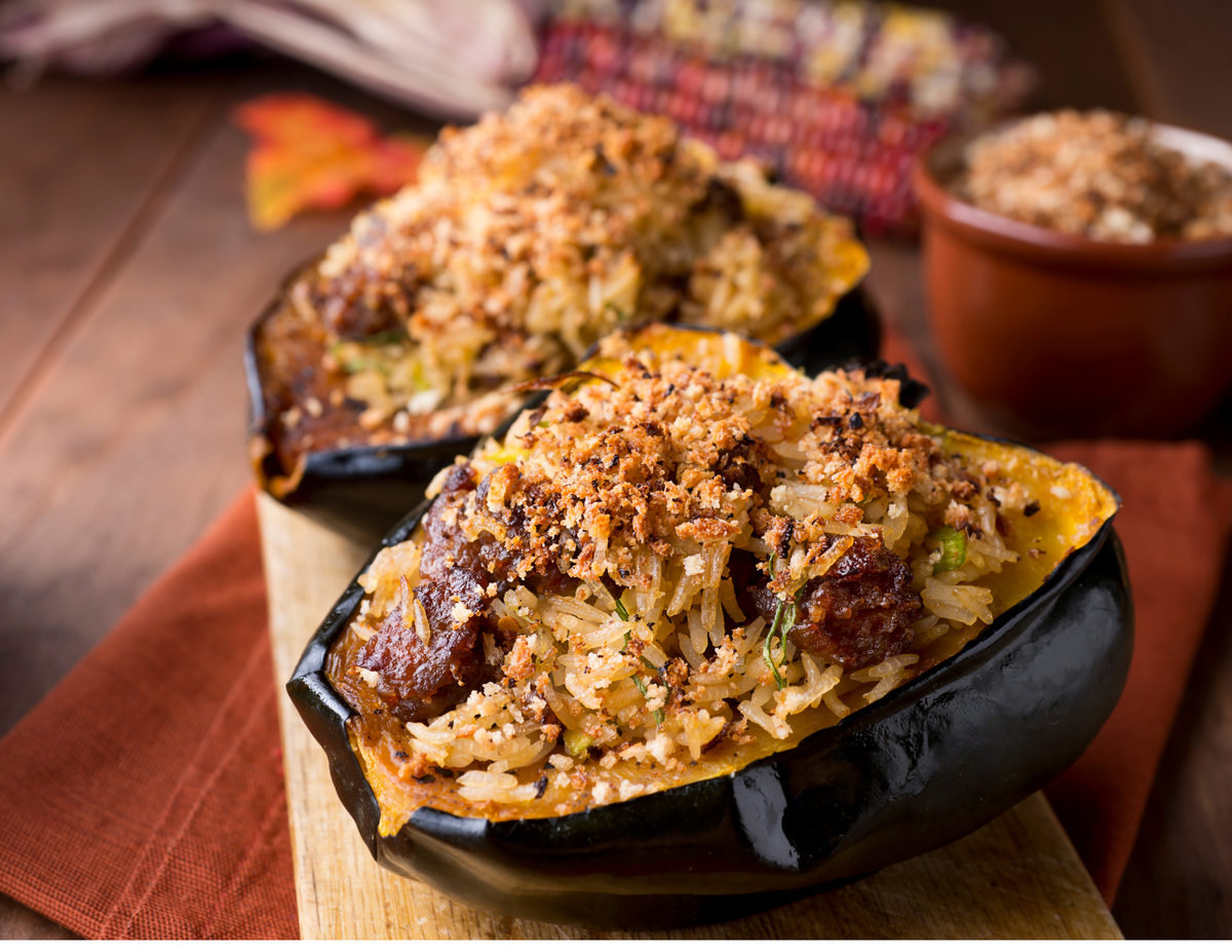 Sausage Stuffed Acorn Squash